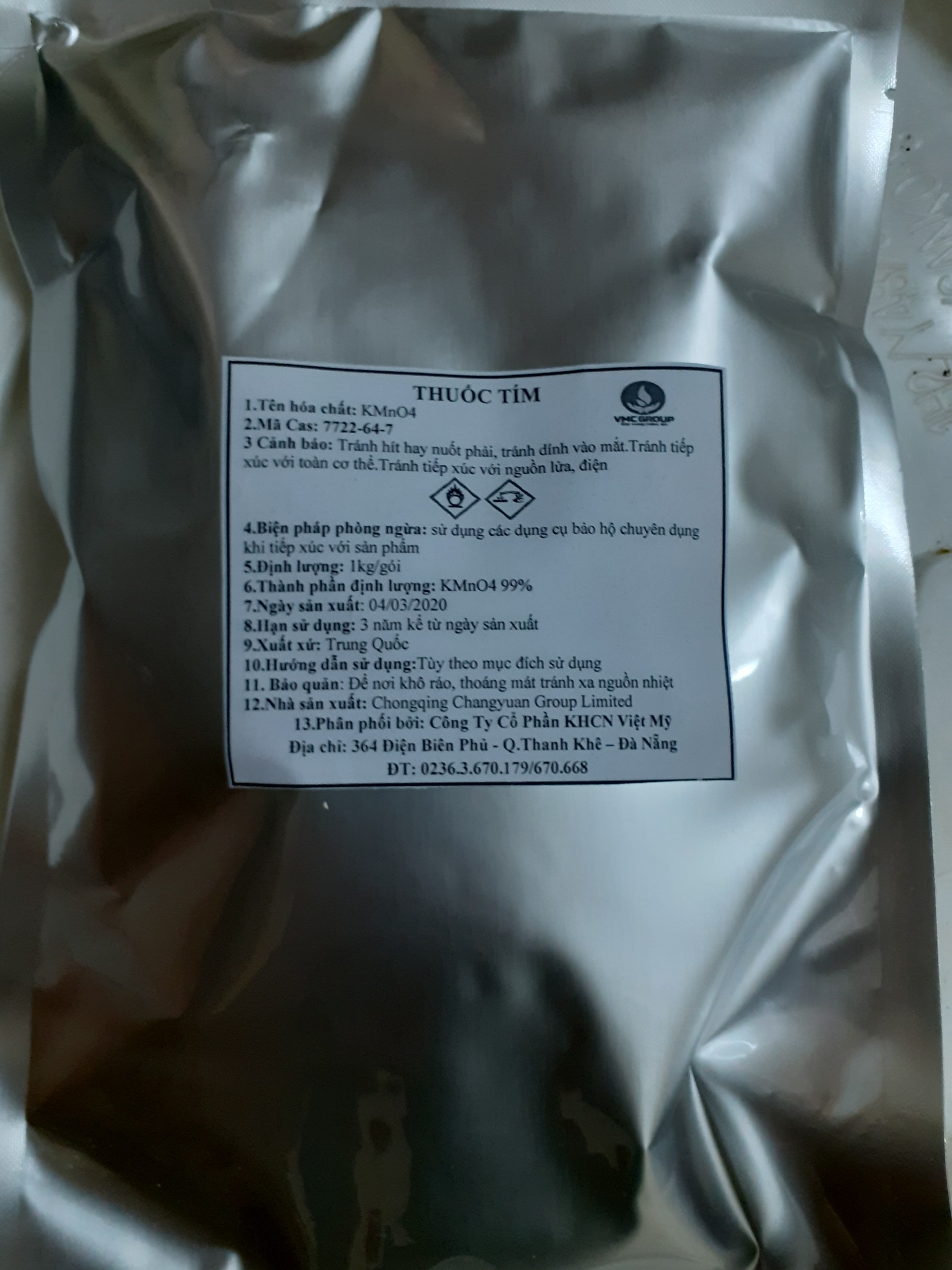 túi 1kg KMNO4  VMC