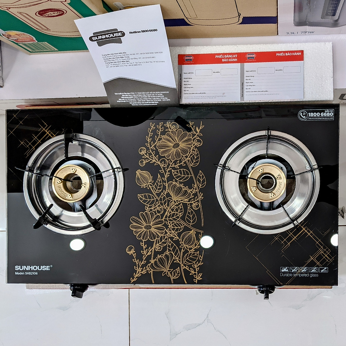 Bếp ga dương kính Sunhouse SHB2106