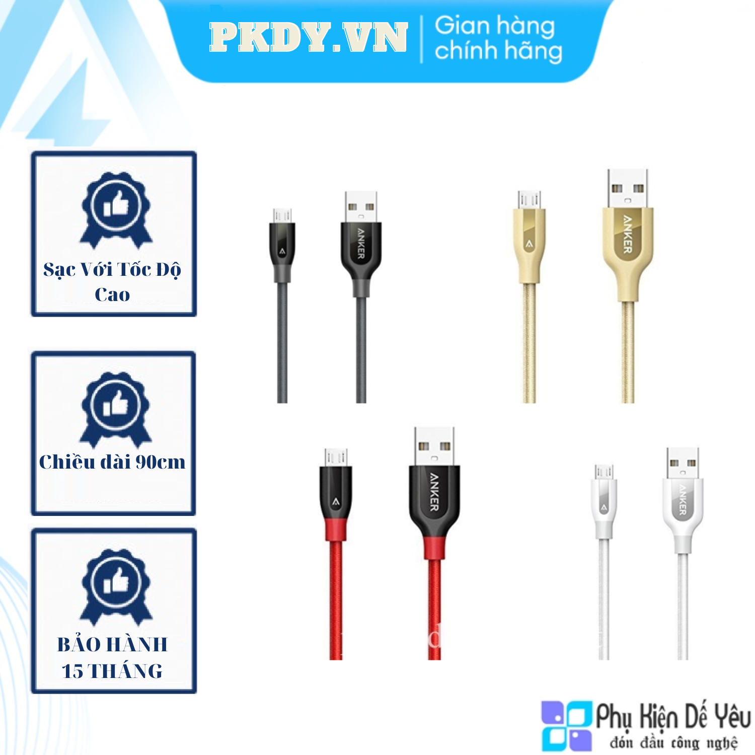 Cáp Anker PowerLine+ Micro USB 90cm (CHÍNH HÃNG)