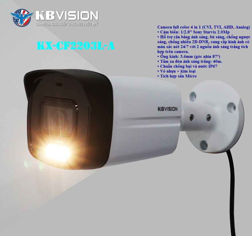 Camera 4 in 1 2.0 Megapixel KBVISION KX-CF2203L-A