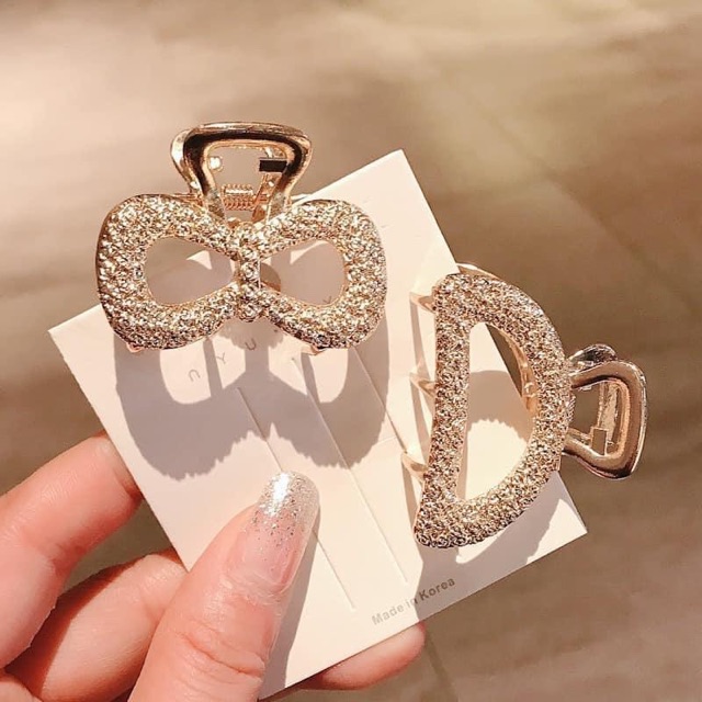 Set 5 Kẹp Tóc Đá Màu Vàng Sang Chảnh