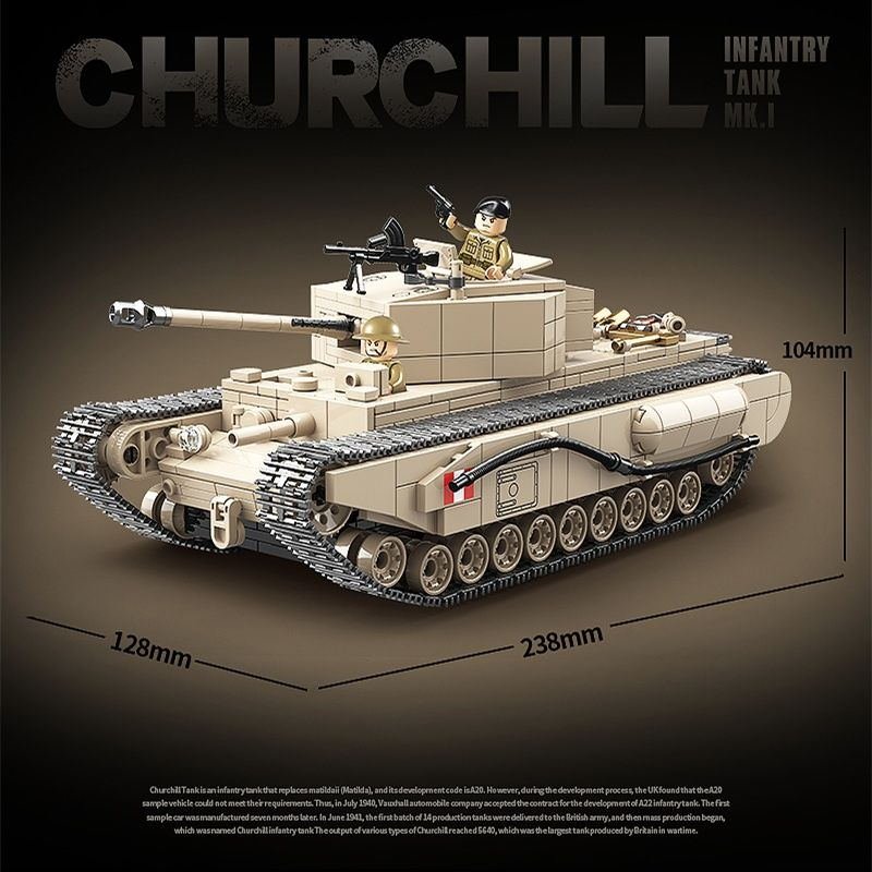 Đồ chơi lắp ráp mô hinh quan guan 100238 churchill inaniby tank mk i