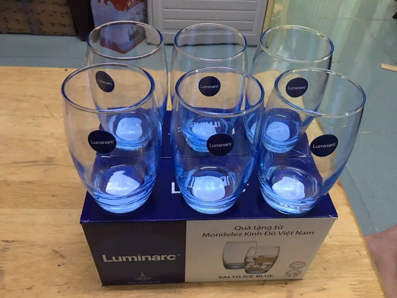 Bộ 6 ly thủy tinh Luminarc xanh bầu