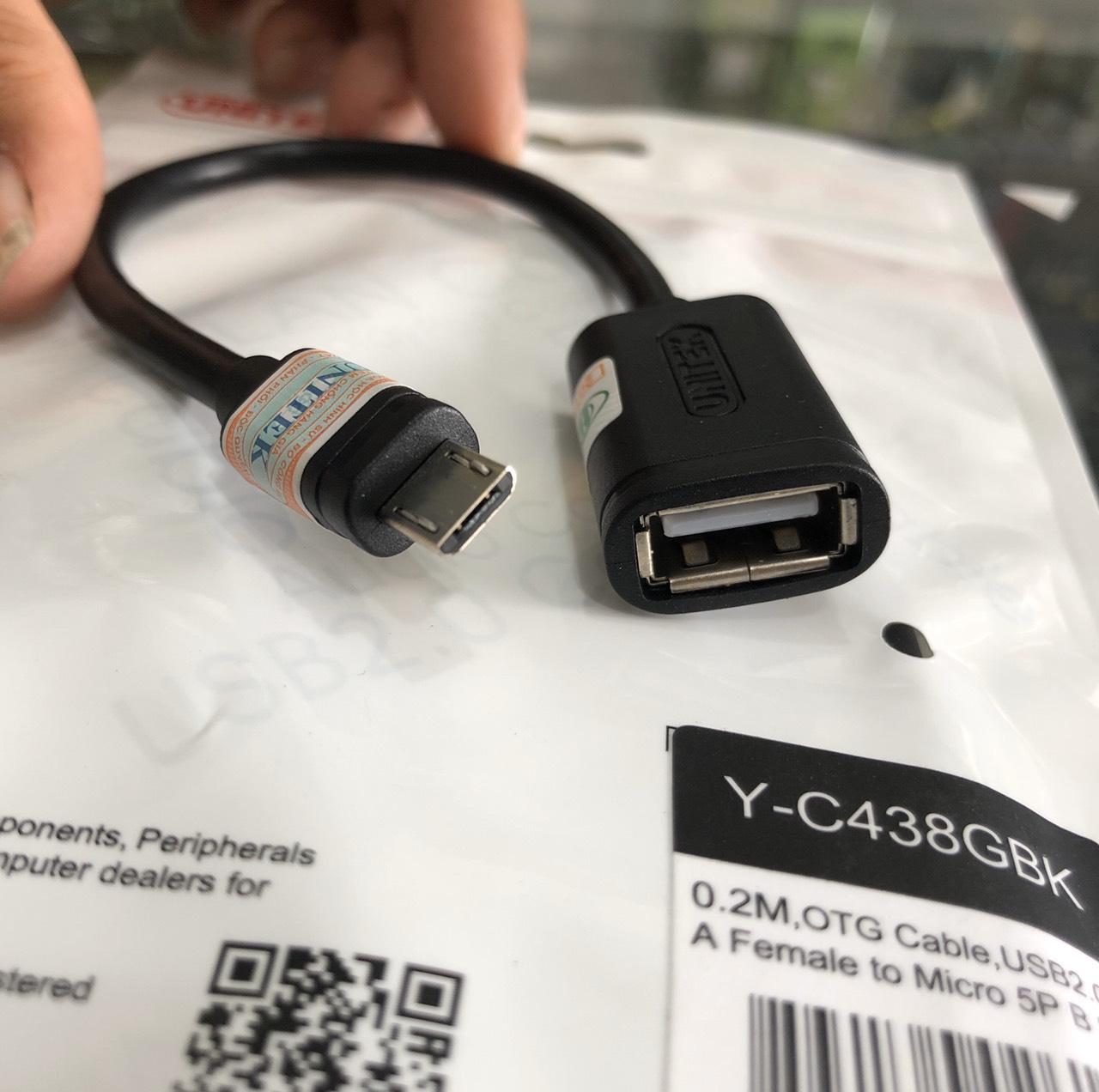 Dây otg cổng micro usb unitek y-c438