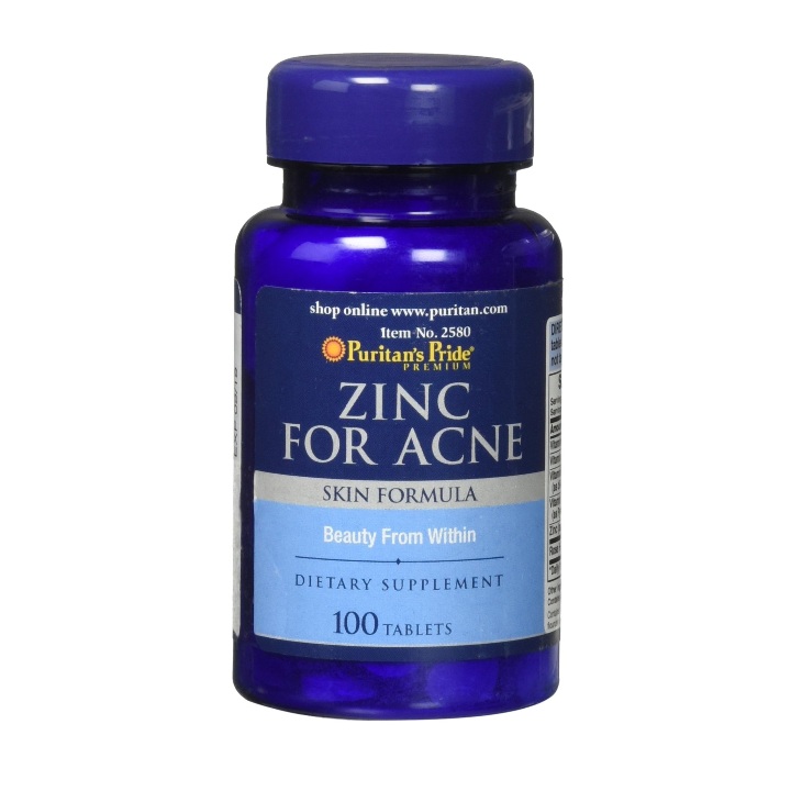 [hcm]viên uống kẽm cho da mụn từ mỹ puritans pride premium zinc for acne 100 viên 4