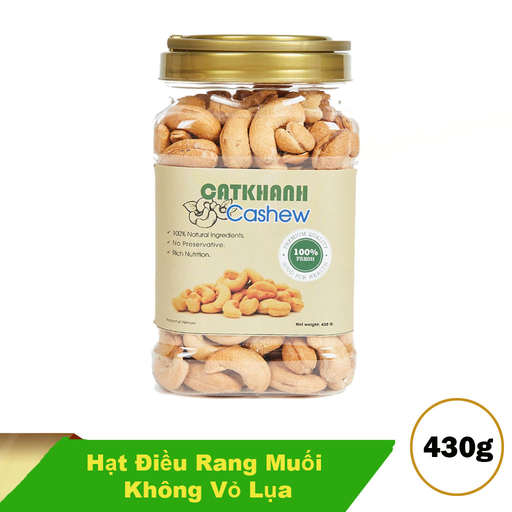 Hạt điều rang muối không vỏ lụa Cát Khánh 430gr