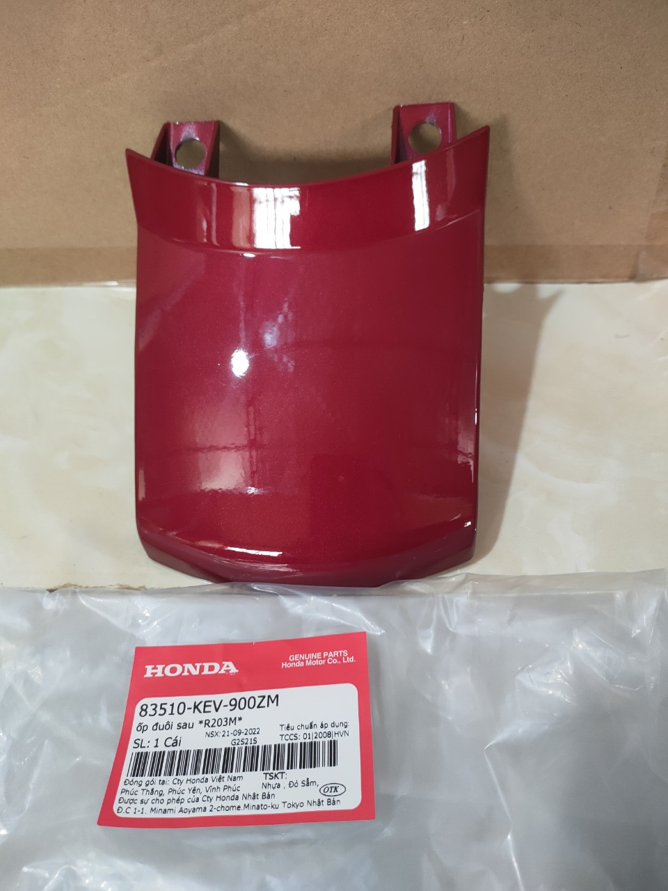 Mui rùa, ốp đuôi Wave Alpha cũ 2003 đỏ sẫm R203 (83510KEV900ZM)
