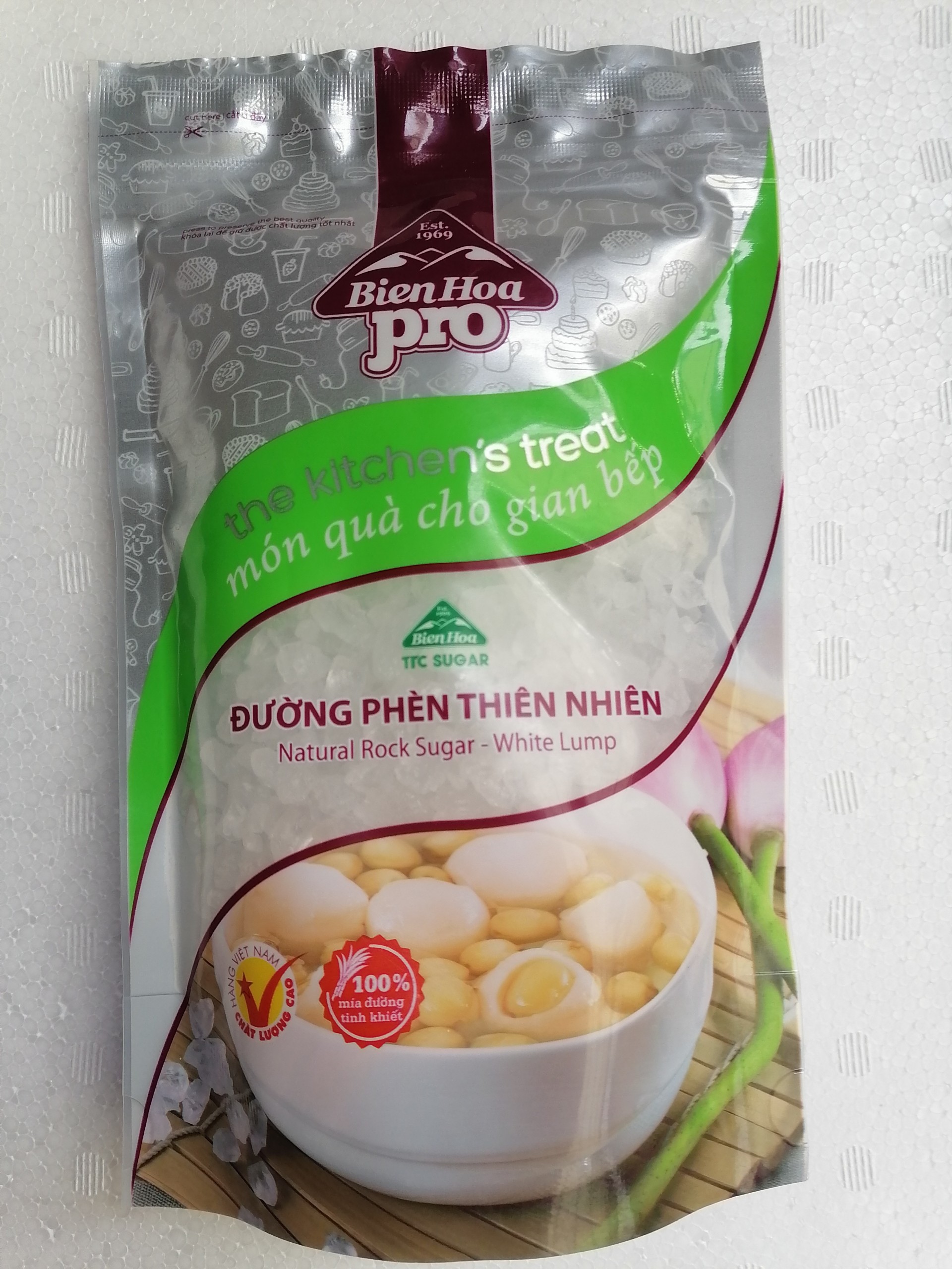 [500g - THIÊN NHIÊN] ĐƯỜNG PHÈN HẠT [VN] BIÊN HÒA Natural Rock Sugar – White Lump (halal)