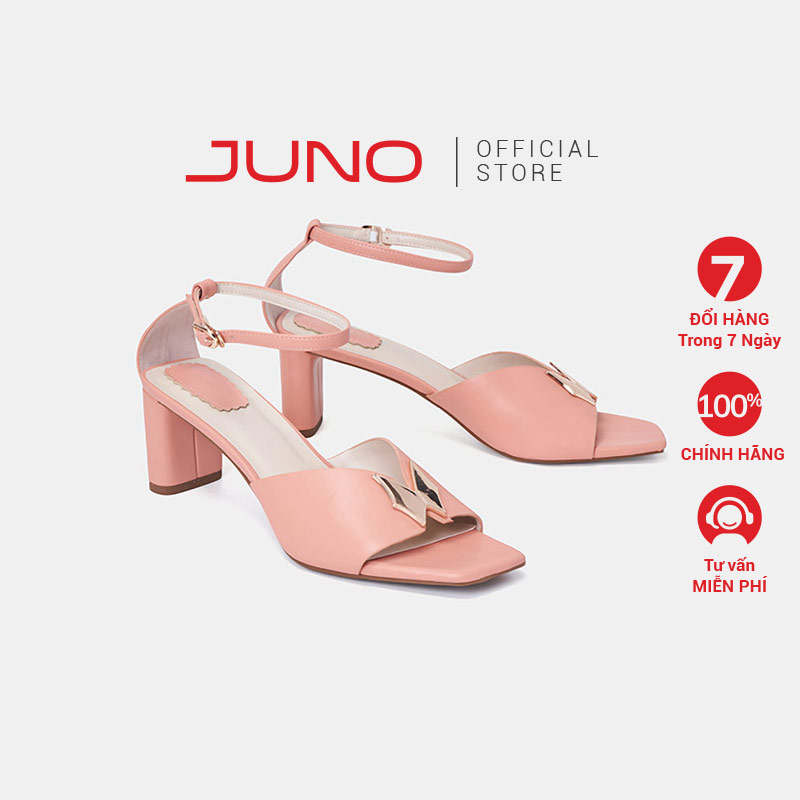 Giày Sandal Nữ 7cm thời Trang JUNO Phối Khoá Trang Trí SD07097