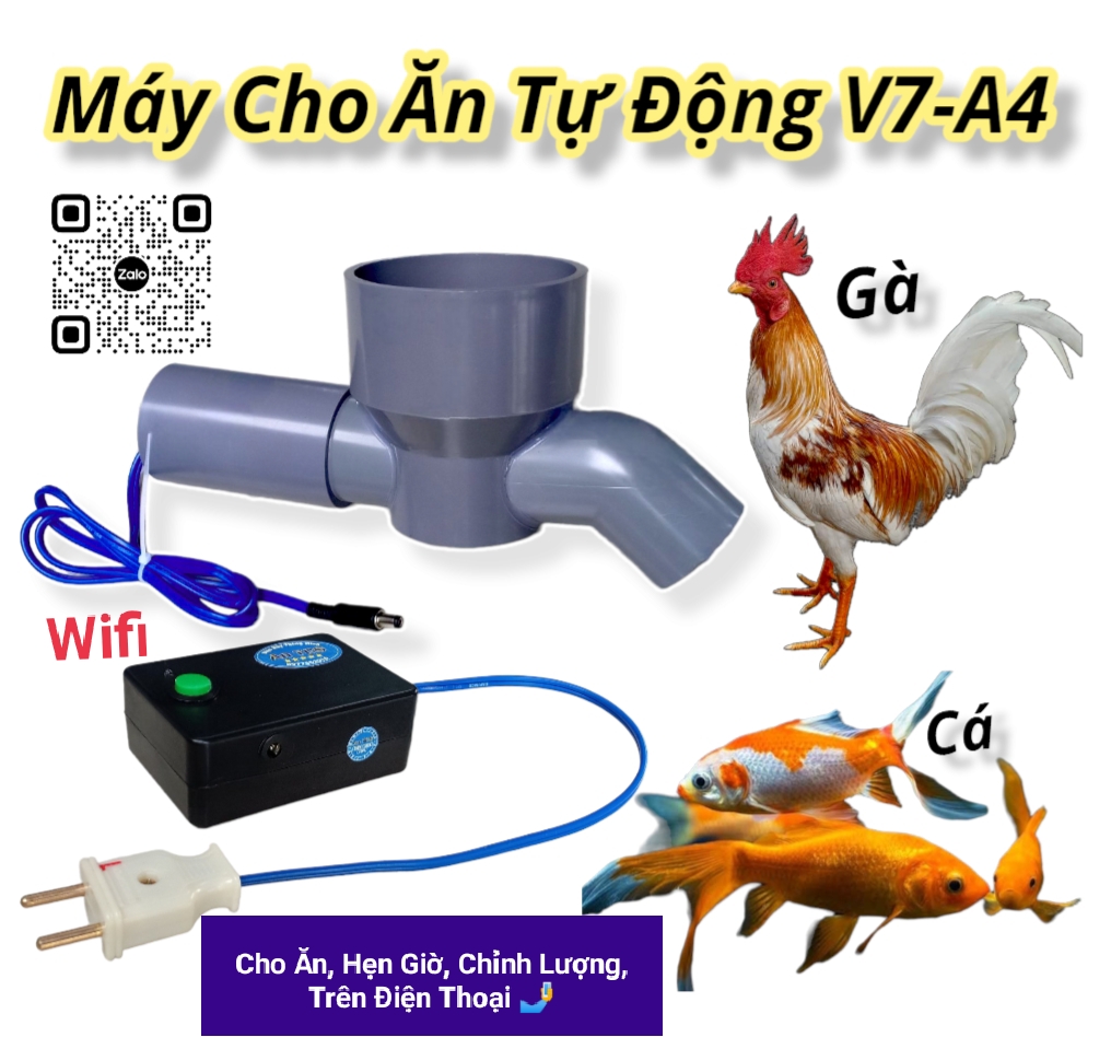 Máy cho cá ăn tự động wifi V7-A4
