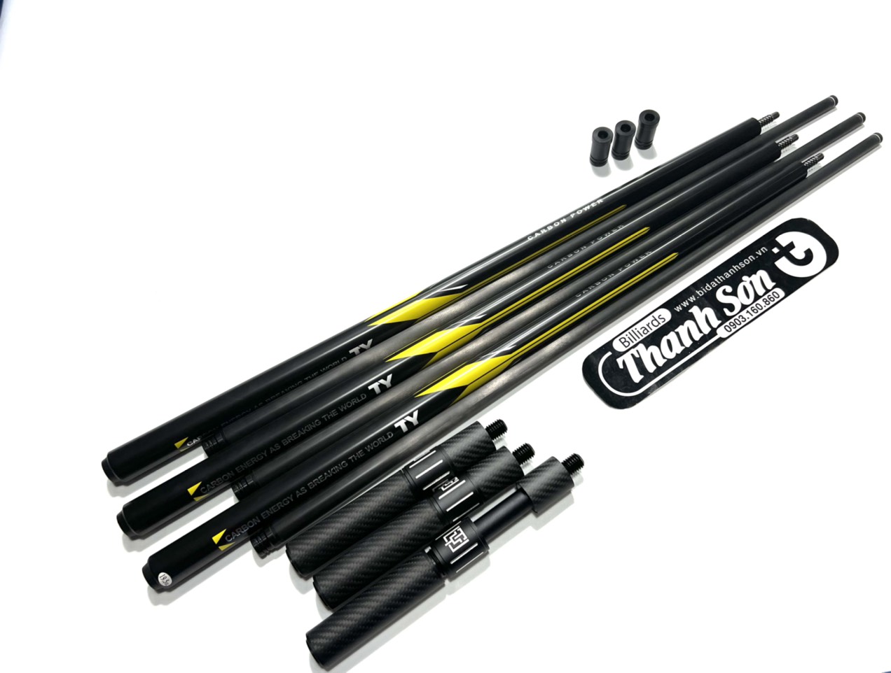 com bo Cơ bida lỗ FURY TY Loki ngọn Full Carbon( có khúc nối carbon)