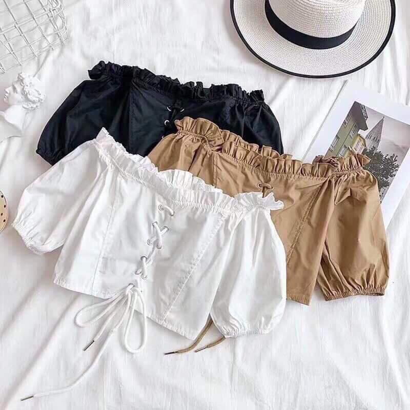 Áo croptop đan dây hè - vải đẹp - dưới 48kg
