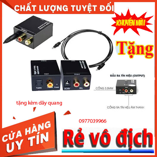 Bộ chuyển đổi âm thanh từ tivi ra âm ly - chuyển quang âm thanh tivi 4K (Quang học) ra Amply có cổng audio 3.5 dùng nguồn USB âm thanh tặng kèm dây quang