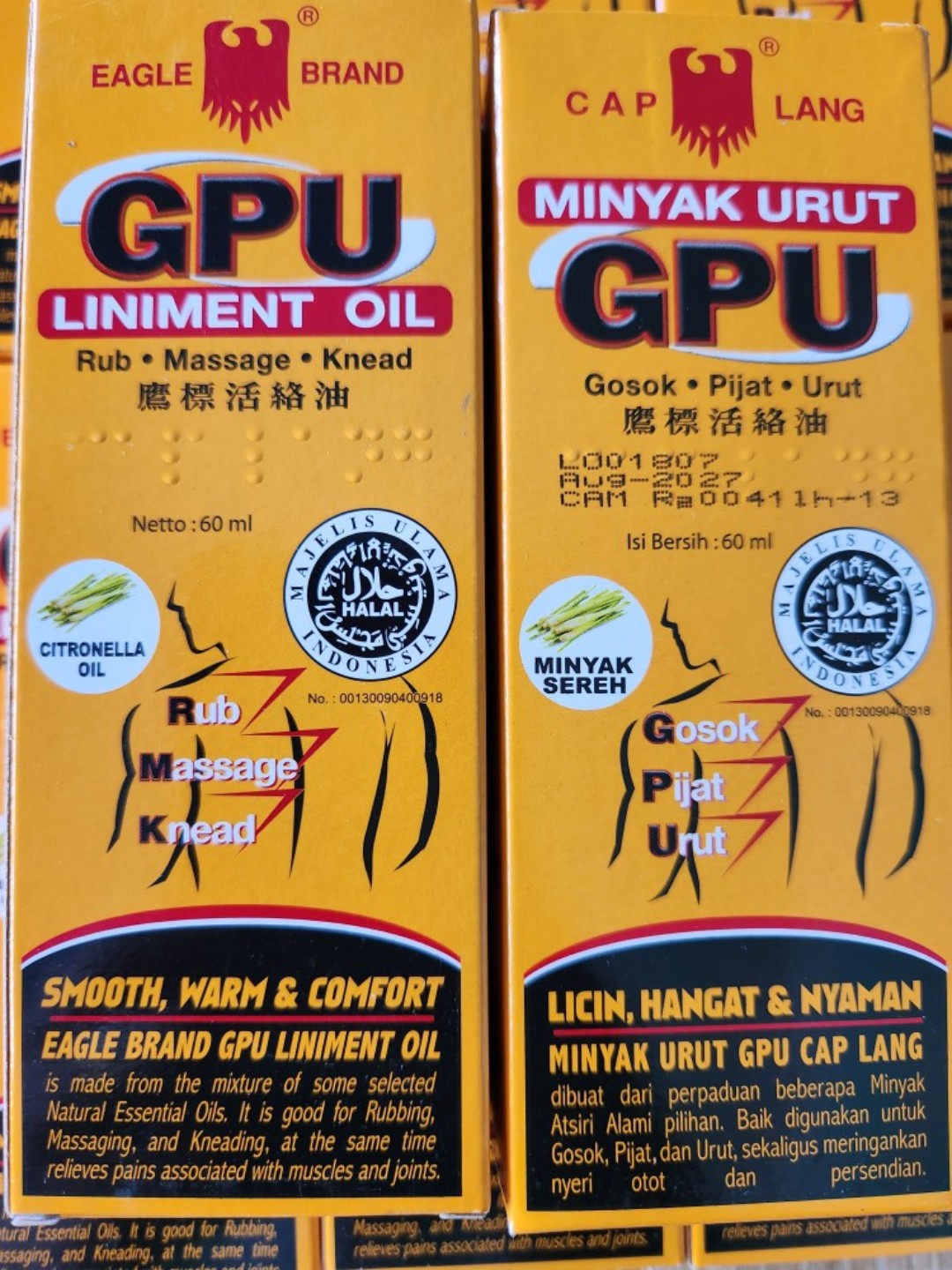Dầu gừng xả GPU chai 60ml