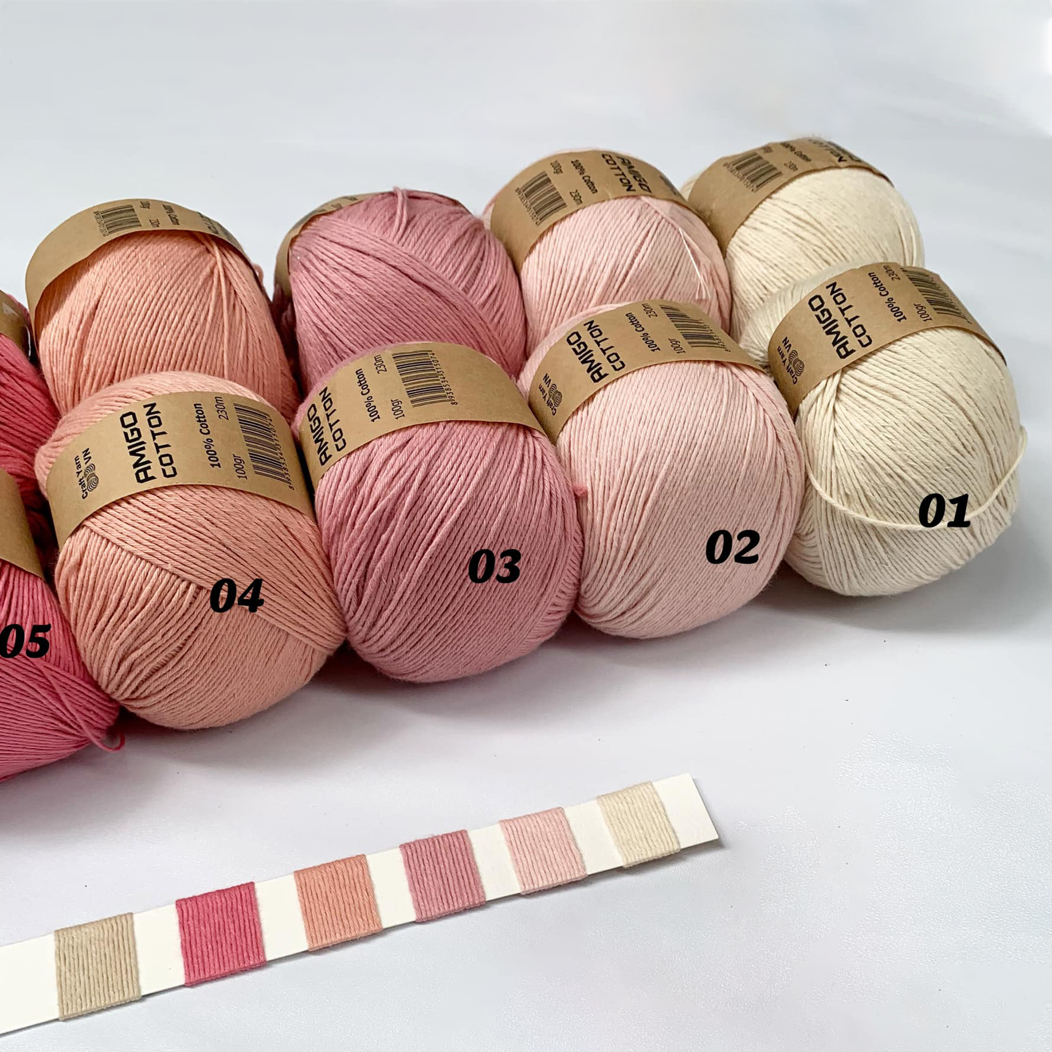 Sợi Amigo Craft yarn 100% Cotton (cuộn 100gr)