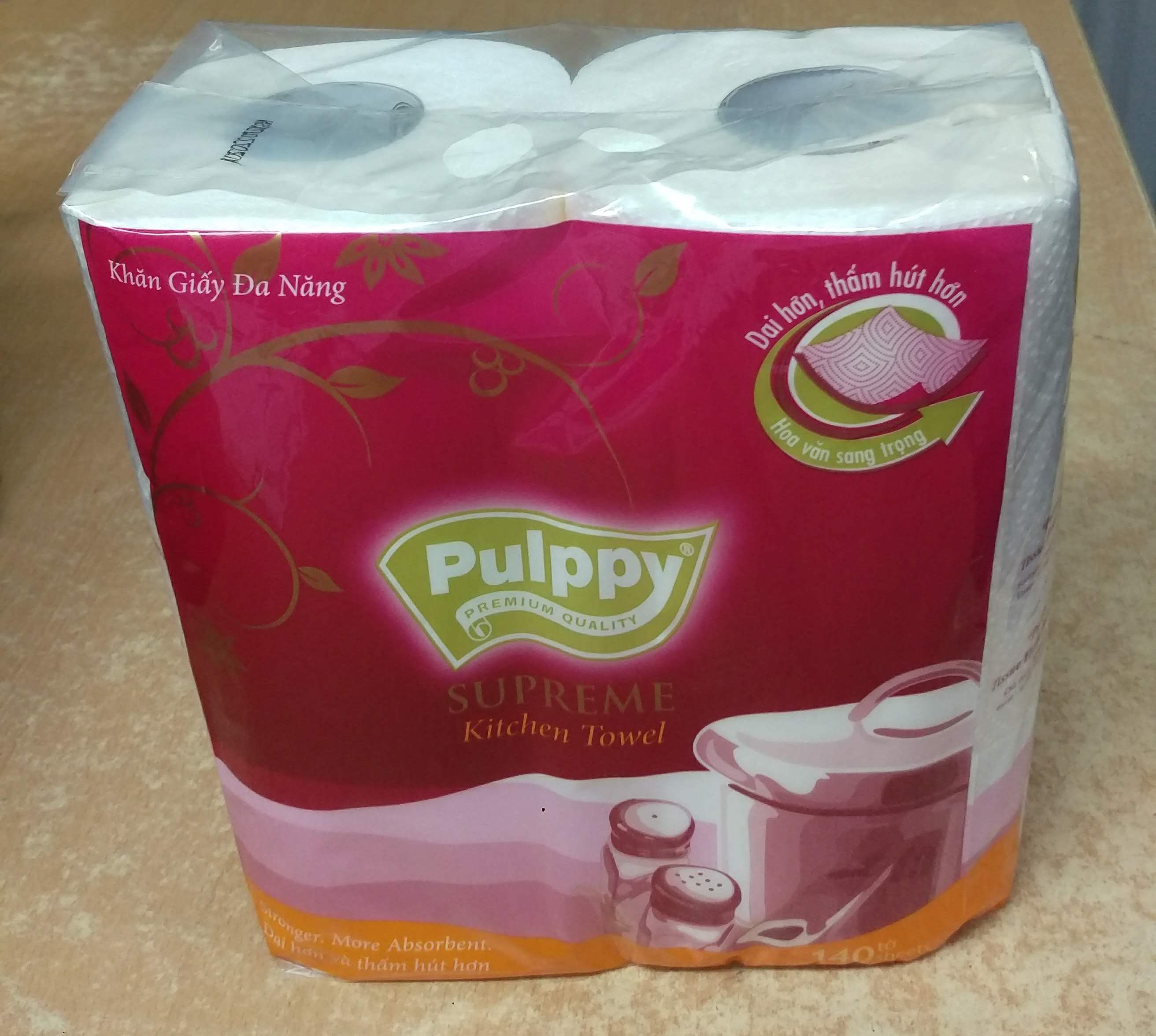 Khăn giấy bếp Pulppy Supreme (gói gồm 2 cuộn)