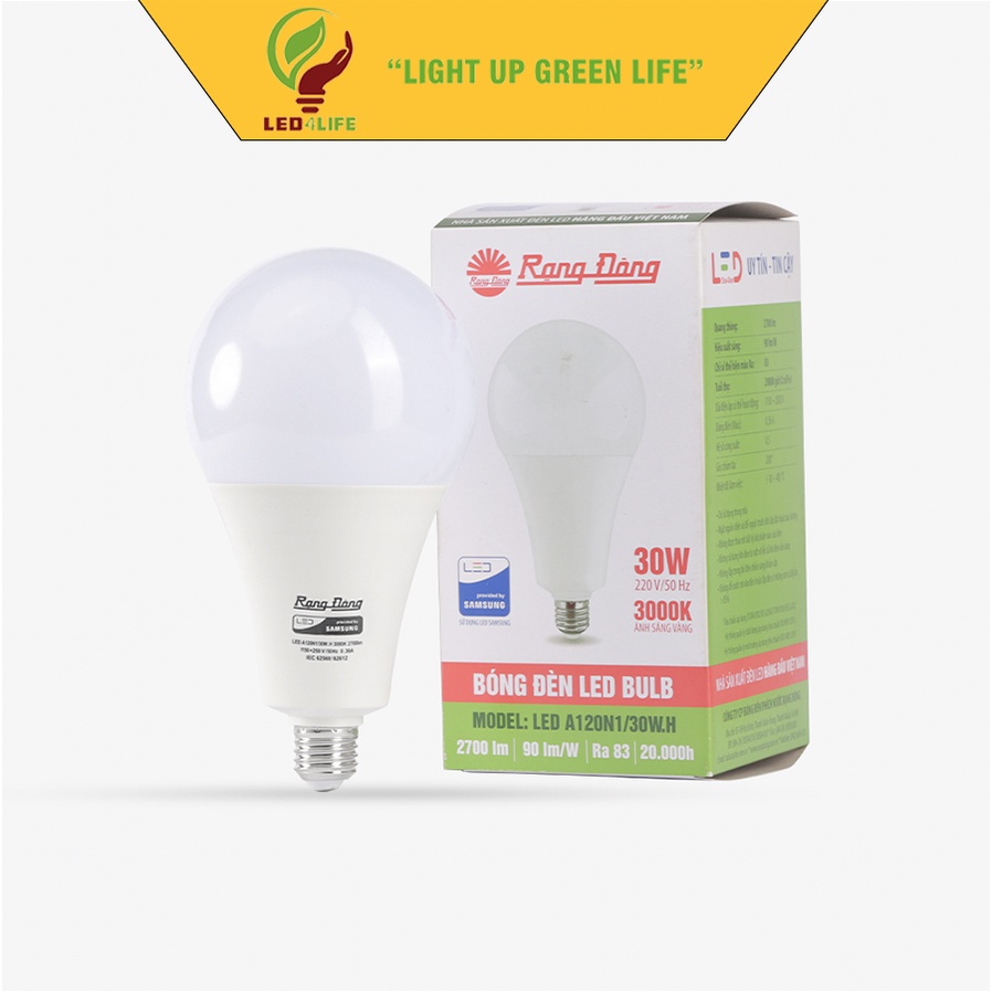 Bóng đèn led bulb tròn rạng đông 5w 7w 9w 12w 15w 20w 30w