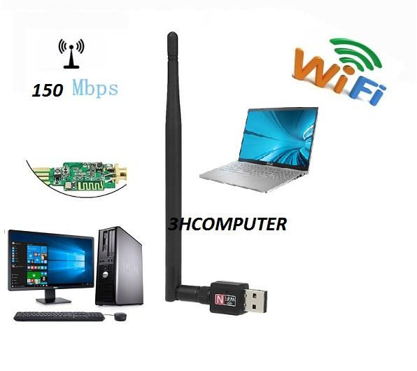 Usb thu wifi 802 Có cần dài 5DP Tốc độ thu sóng cao nhất 1200mps cho máy tính bàn, laptop