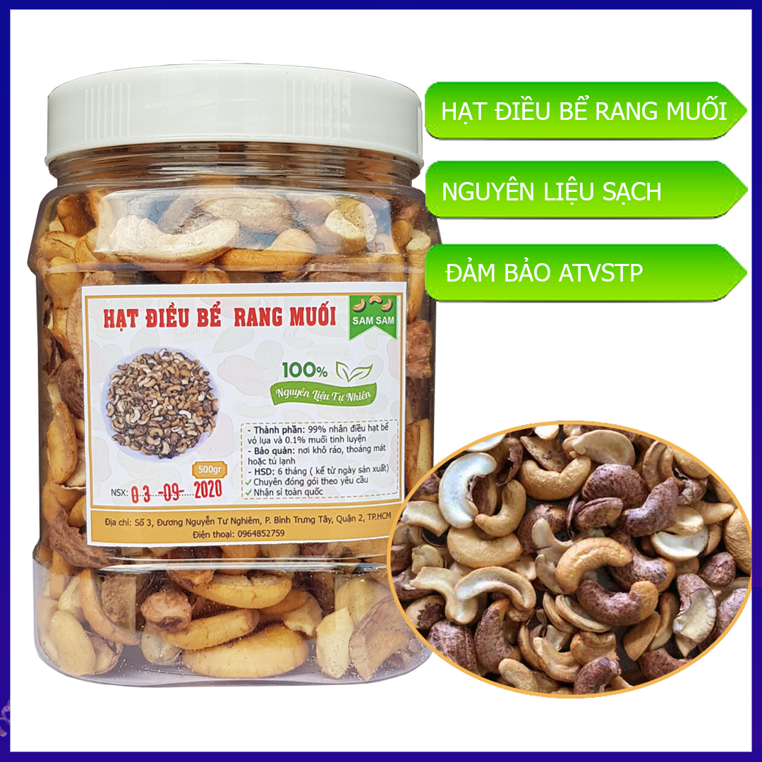 [HCM]Hạt điều bể rang muối 500g - hạt điều rang muối bình phước