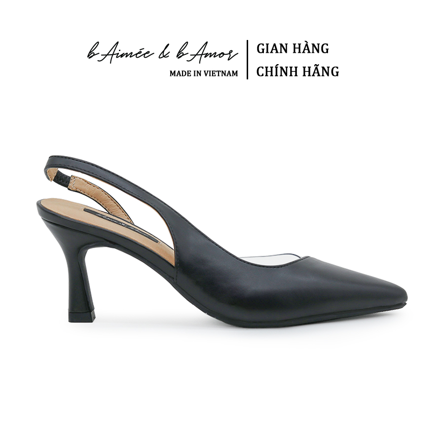 Giày cao gót bít mũi nữ 7p mũi nhọn gót nhọn dáng sandal slingback thời trang công sở đẹp bAimée & bAmor - MS1562