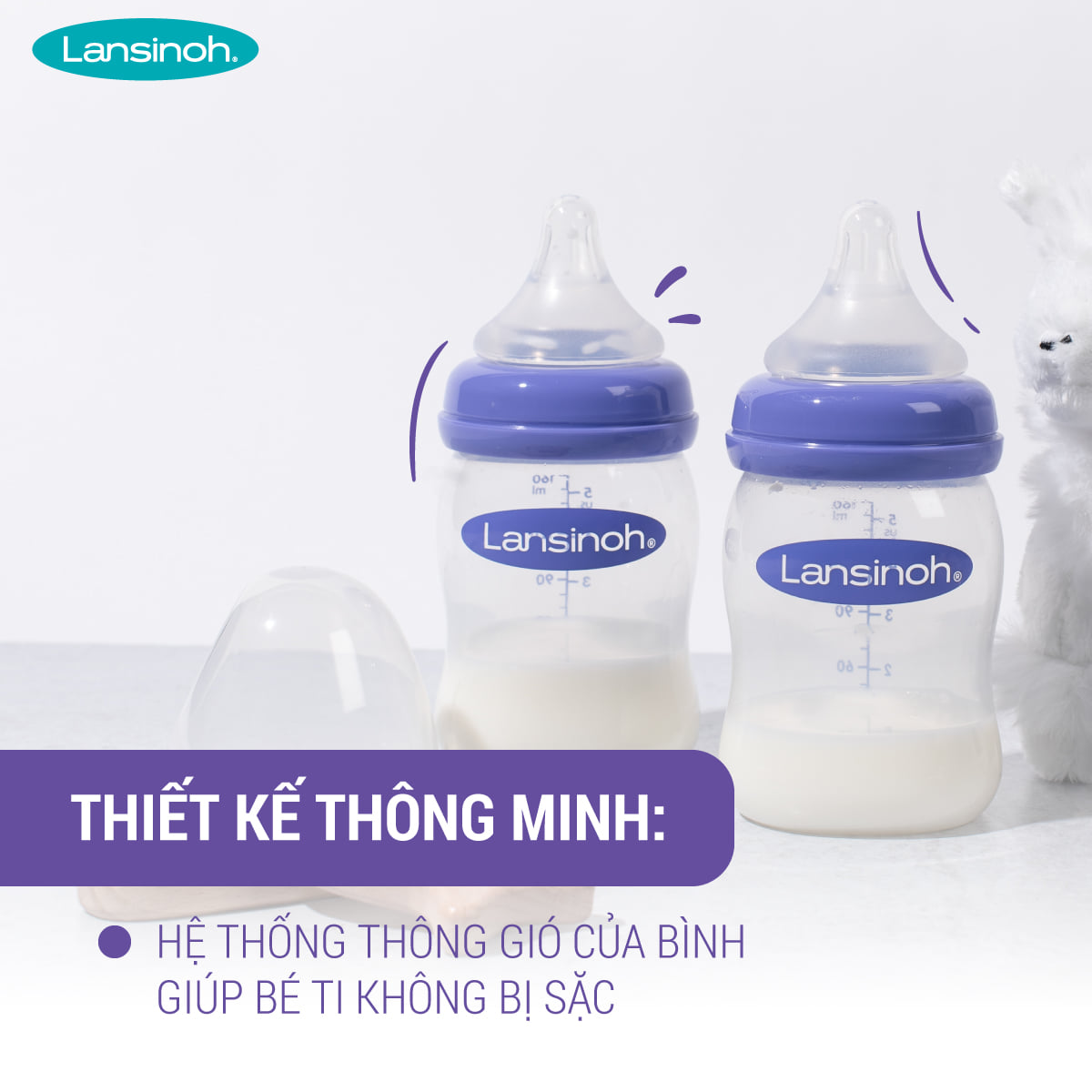 Bình sữa cổ rộng Lansinoh 160ml (S) - MẪU CŨ