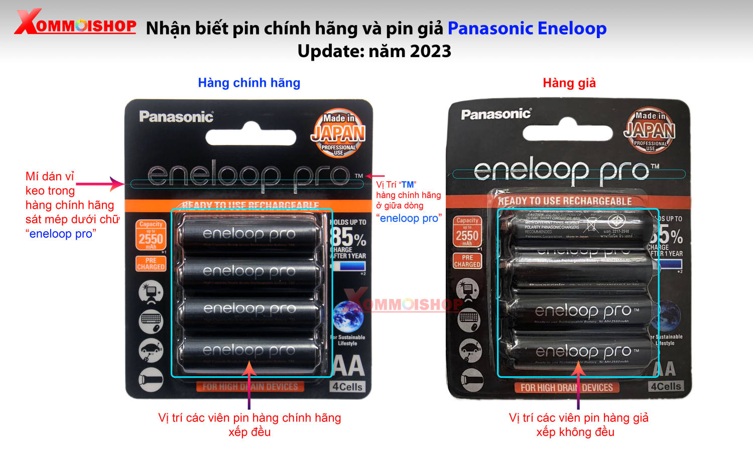 Pin AA Eneloop pro 2550 mAh chính hãng