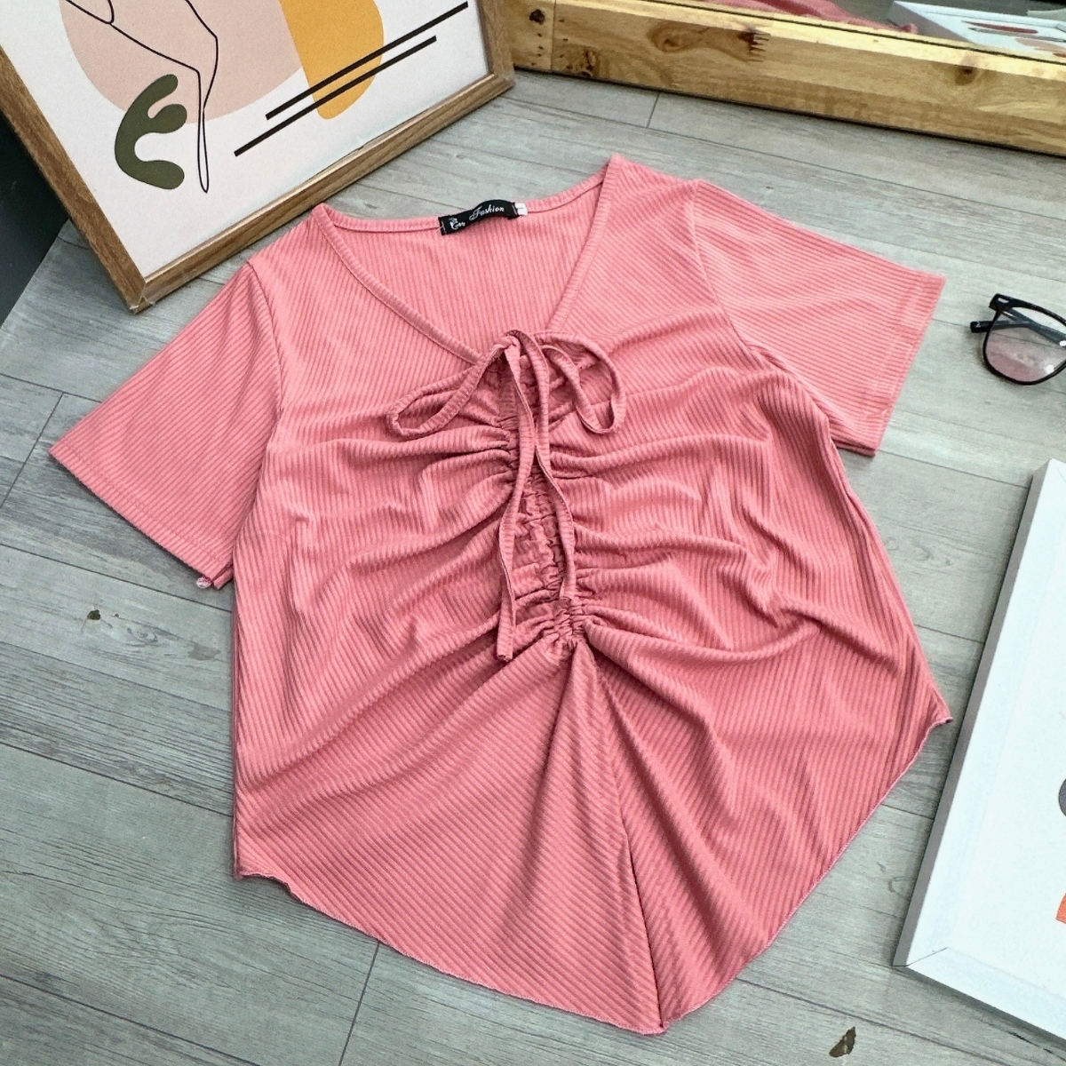 Áo thun rút dây bigsize , chất gân tăm đuôi tôm tôn eo mã G42