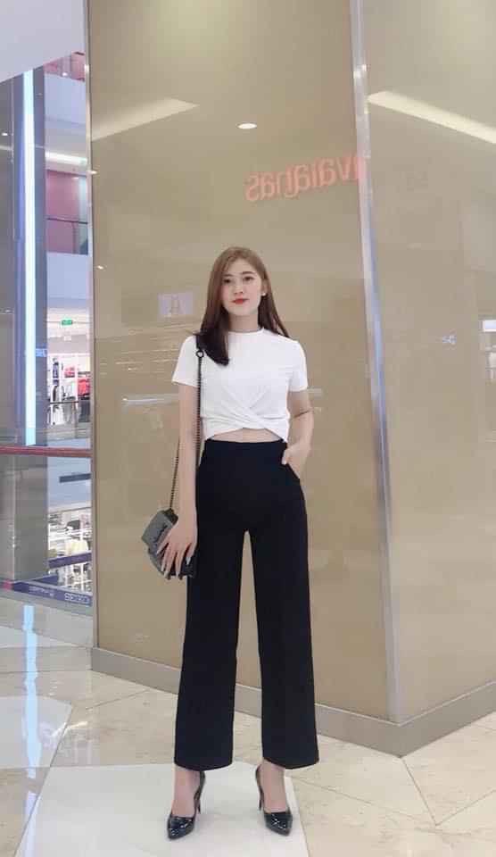 Quần ống suông khoá sườn