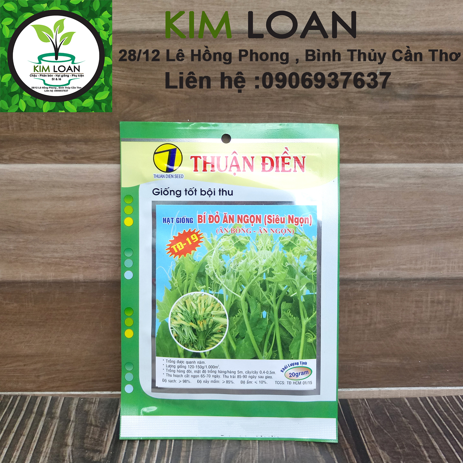 Hạt giống bí đỏ ăn ngọc (siêu ngọn) gói 20g