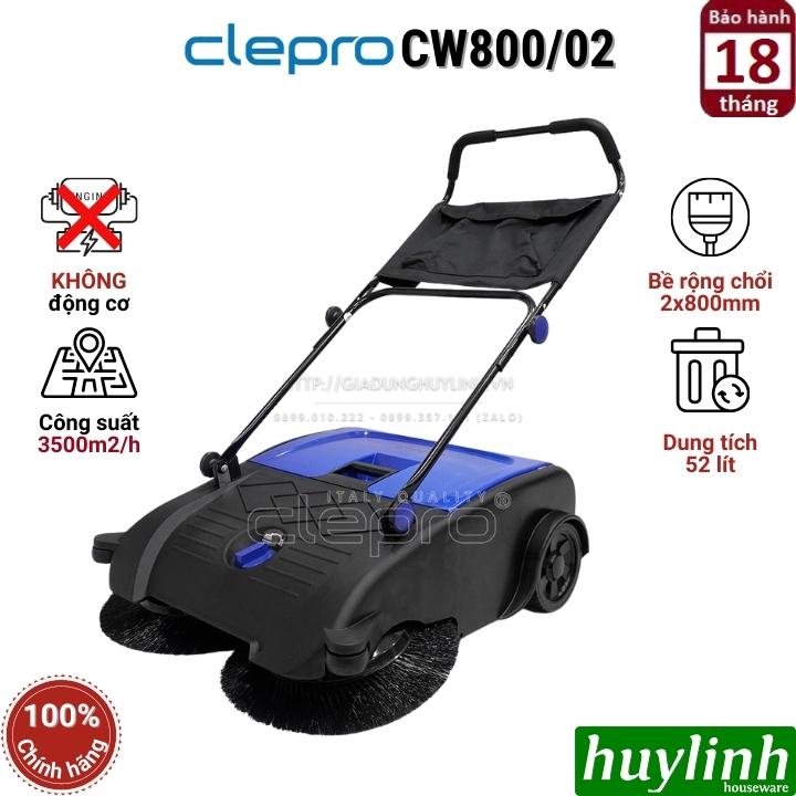 [Trả góp 0%]Máy quét rác không động cơ Clepro CW-800/02 [Xe quét rác CW800]