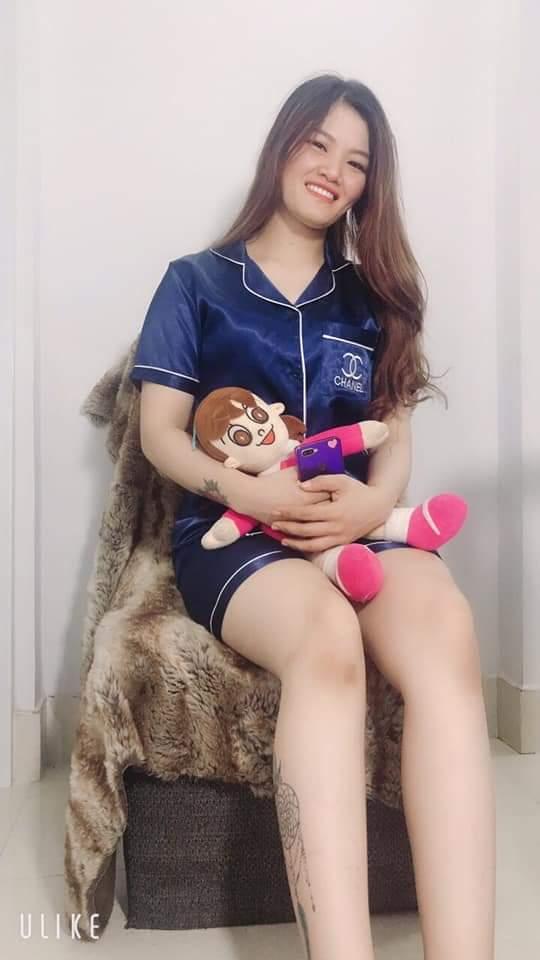 bộ đùi pizama phi lụa siêu xinh