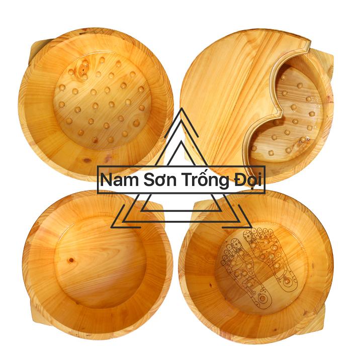 Chậu ngâm chân gỗ Thông trơn