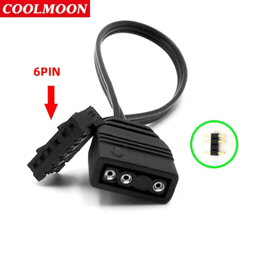 Dây Chuyển Nguồn 5v ARGB Sync Main ra 6 Pin Đồng Bộ Hub Coolmoon