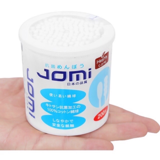 Tăm Bông Kháng Khuẩn Jomi Hộp 200 Que ( Người Lớn )