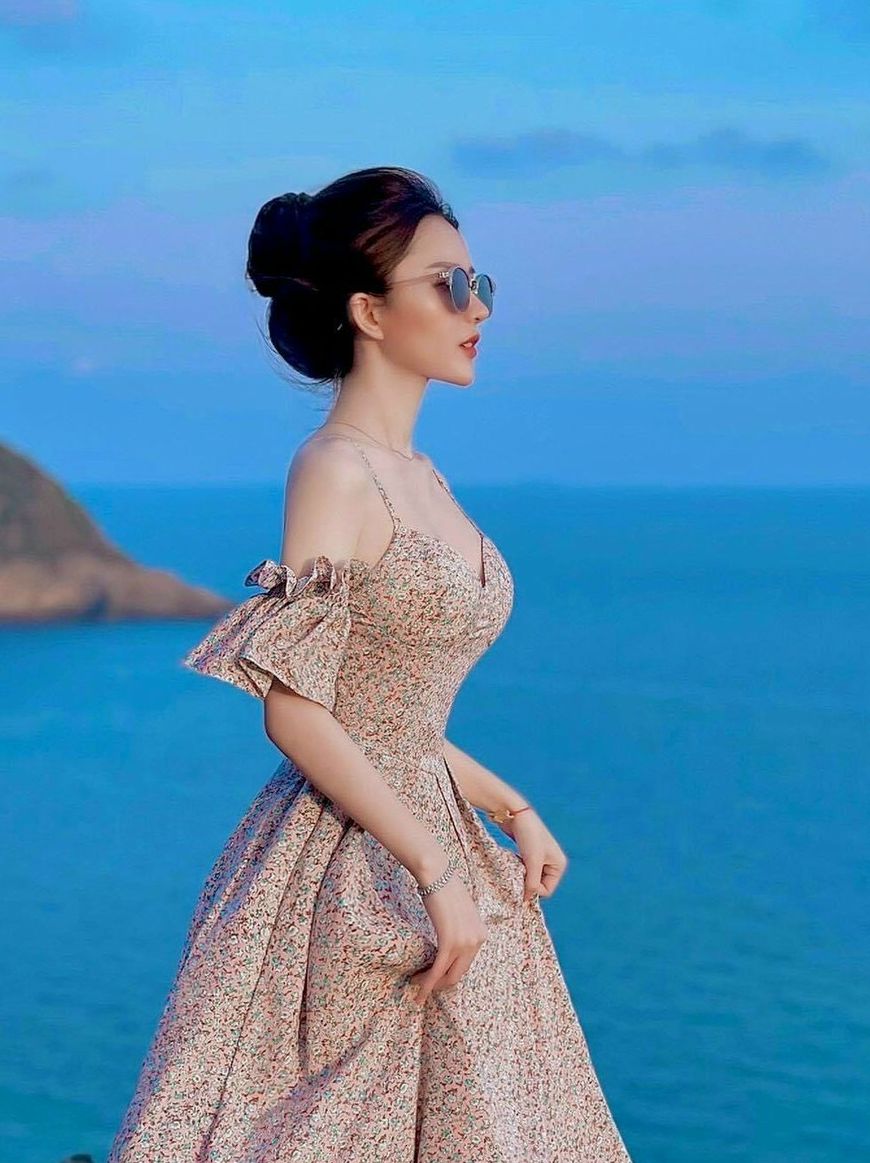 [Đầm mới] đầm maxi lụa hoa hai dây có mút ngực kiểu đầm maxi tiểu thư chất lụa dày dặn mịn da thời trang thiết kế LANCHI