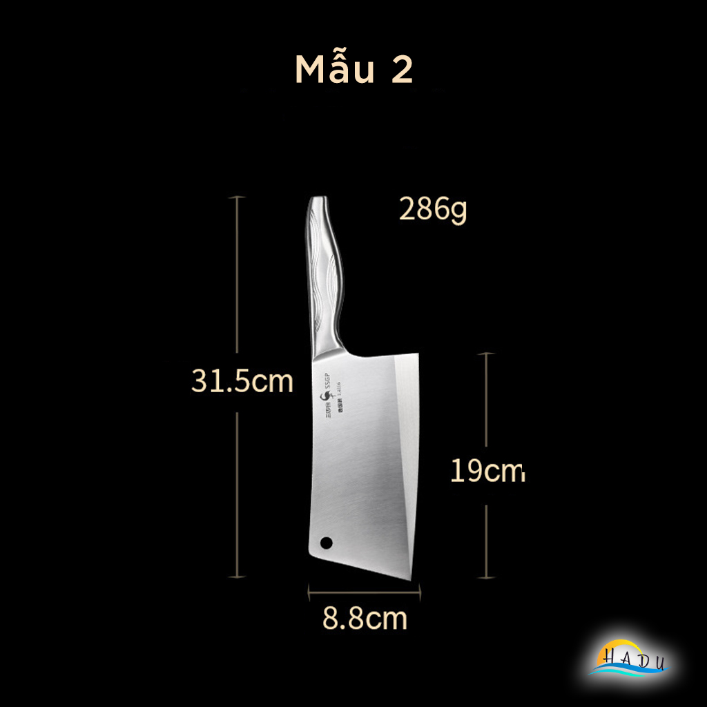 Dao Chặt Xương Thịt Gà Cao Cấp Kiểu Nhật Bản - Thép Không Gỉ Inox 304 Đạt Chuẩn Chất Lượng Đức - SSGP Chính Hãng