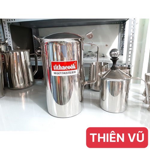 Ca inox, ca nước inox 304 có nắp và không nắp loại lớn 2 lít TITHACOOK cao cấp tiện lợi nhiều size