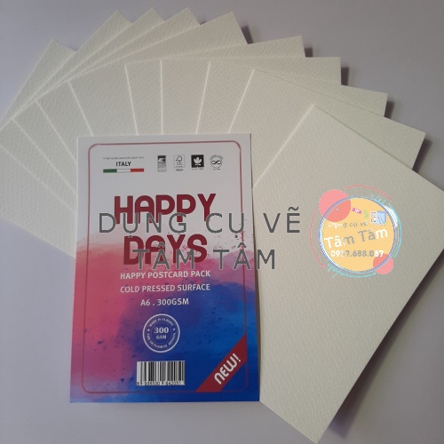 -Giấy Happy day A6, giấy canson 300gsm a6 Happy -
