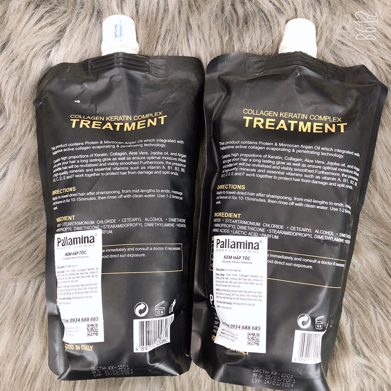 Hấp dầu collagen phục hồi tóc hư tổn Pallamina 500ml