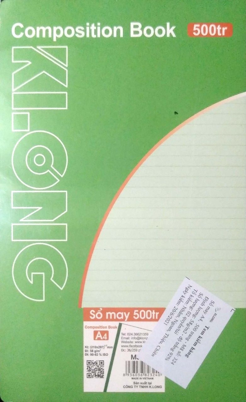Sổ  A4 may gáy Klong 500 trang-mã số 324