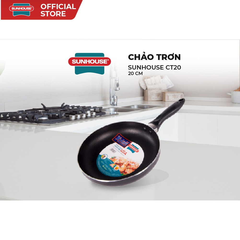 Chảo trơn chống dính SUNHOUSE phi 16-30cm