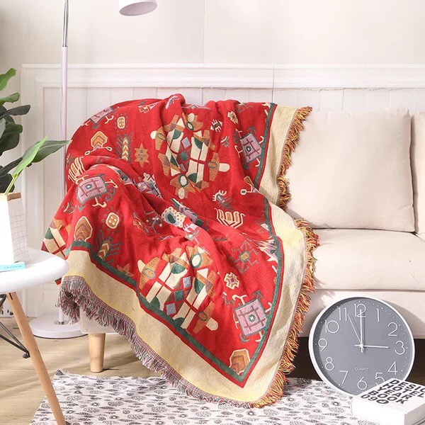 Thảm sofa, thảm trải sàn vintage màu sắc rực rỡ