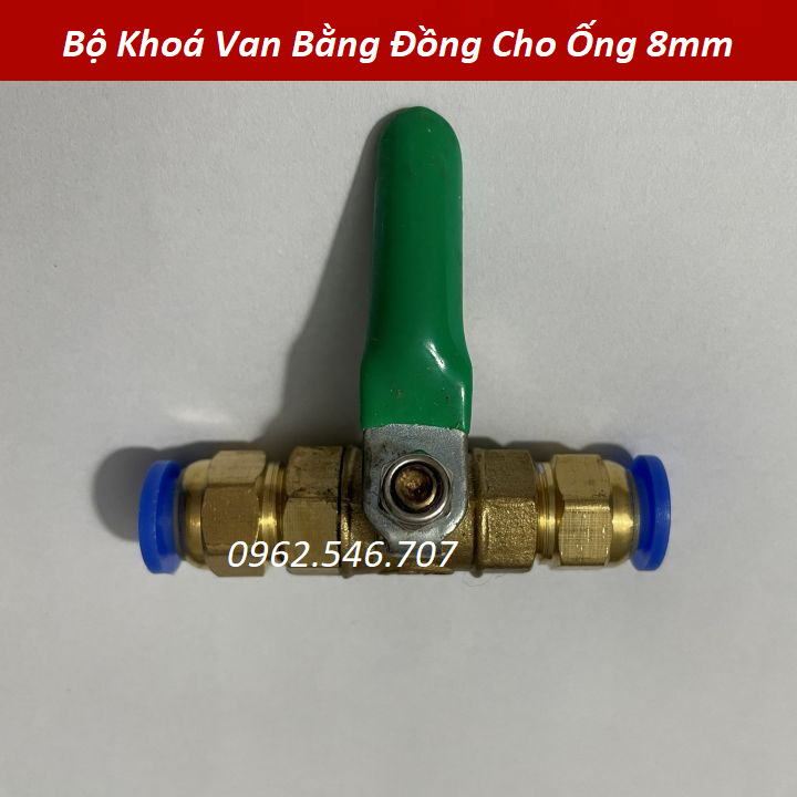 Van khoá ống 8mm chất liệu Đồng Thau