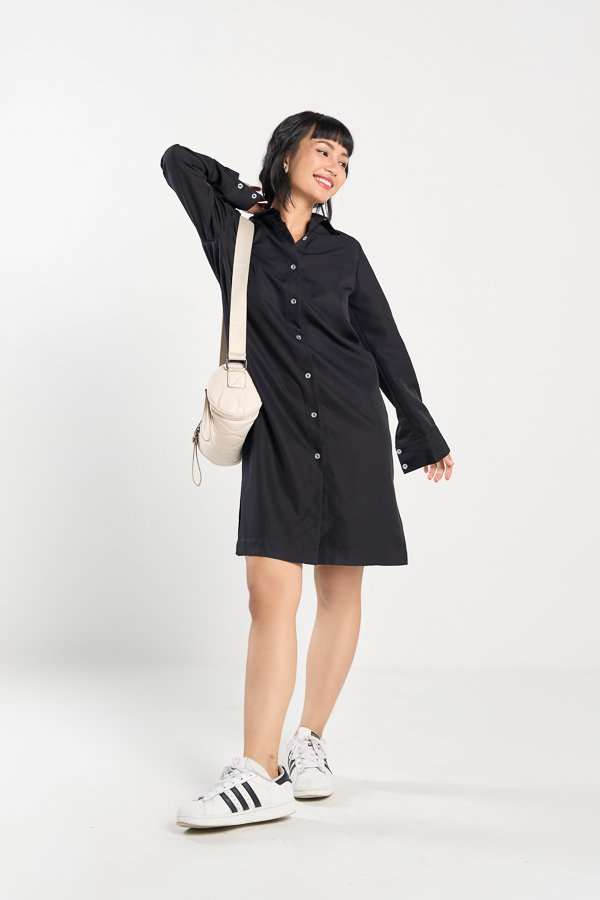 [NHẬP MÃ NOVFALAZSOCIAL02 GIẢM 40K ĐƠN 199K  ] Đầm sơ mi  Maybi suông lụa cotton