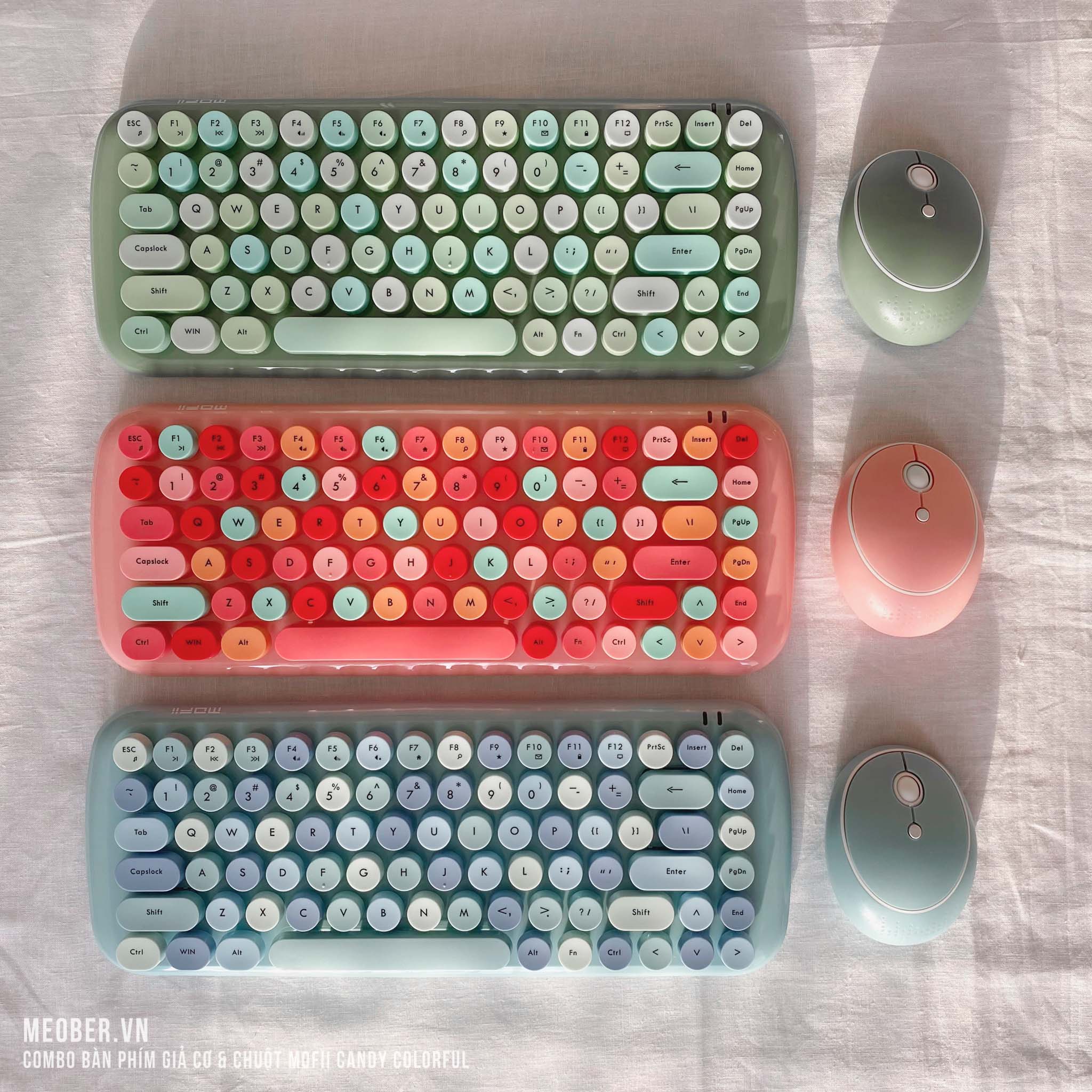 Bộ bàn phím giả cơ & chuột MOFII Candy Colorful 5 Màu