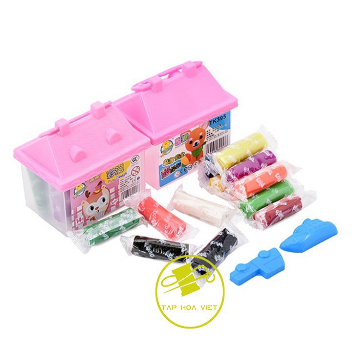 [sỉ ib] Đất sét nặn cho bé hình nhà (12 màu)