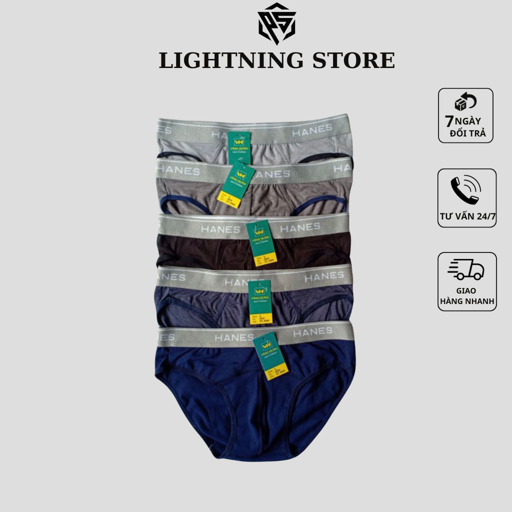 Combo 7 Quần lót nam - Quần sịp nam LIGHTNING vải thun Cotton 2 chiều hàng VN sản xuất từ 40kg - 80kg