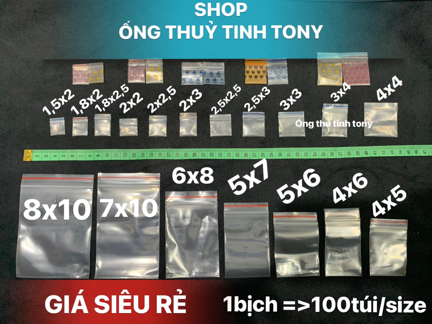 Túi zip mini dày dặn, chắc chắn, full size