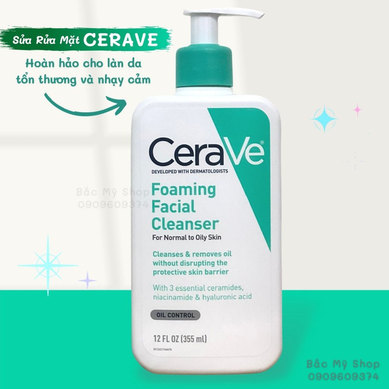 Sữa rửa mặt Cerave da dầu 236ml Bản Pháp