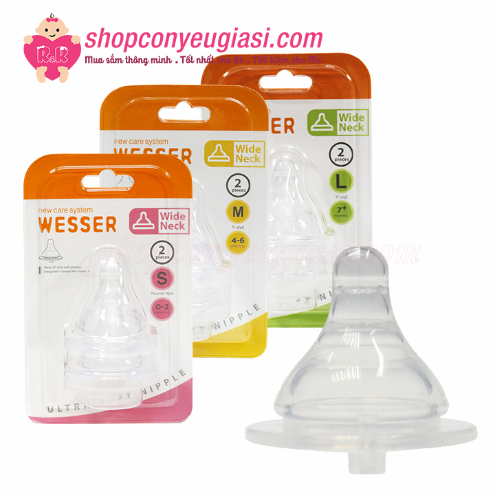 [HCM]Núm Ty Wesser Silicon Cổ Rộng - New - Size S M  L - VĨ 2 CÁI